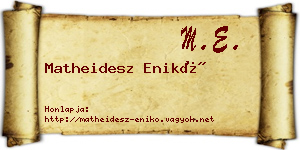 Matheidesz Enikő névjegykártya
